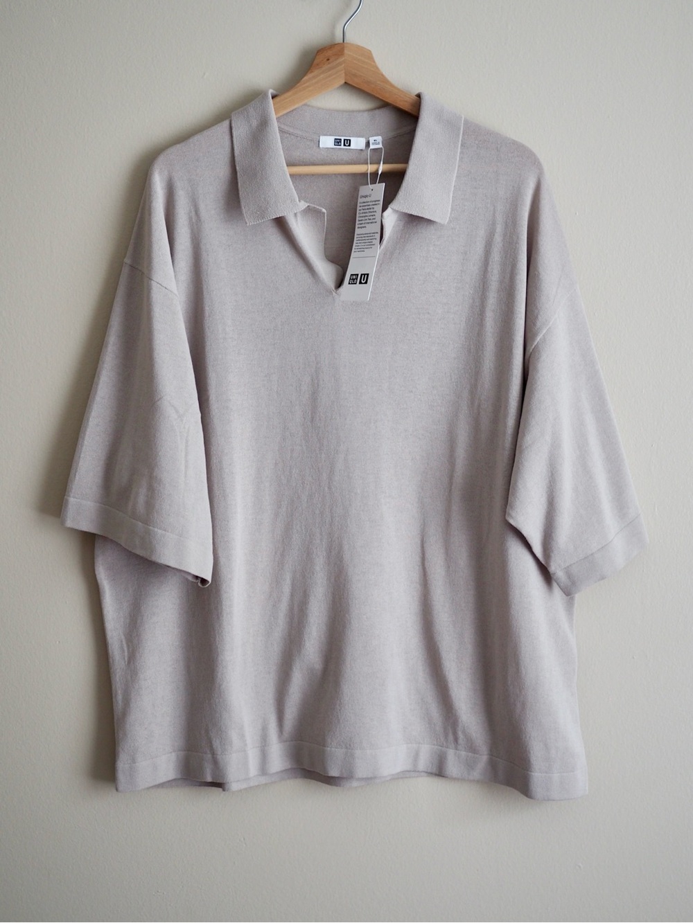 Lemaire skipper polo sweater Uniqlo pullover collared beige size XL